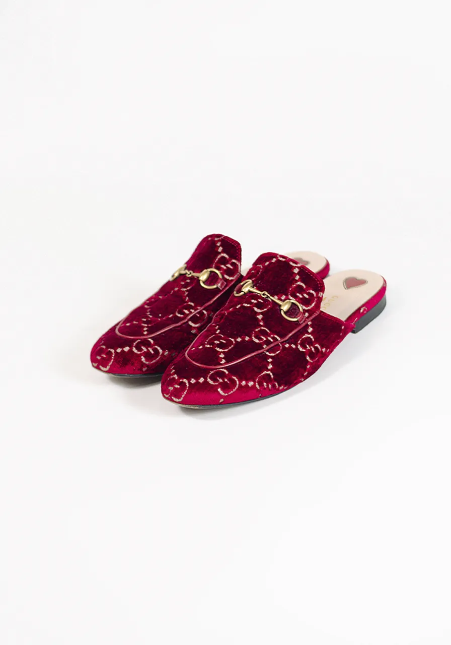 Gucci Princetown GG Velvet Slipper 