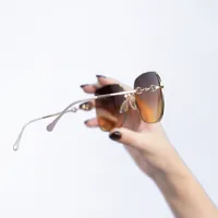 Óculos de Sol Gucci Gold Square - imagem 4