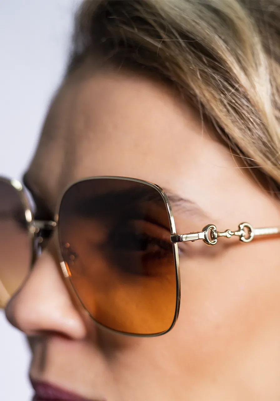 Óculos de Sol Gucci Gold Square