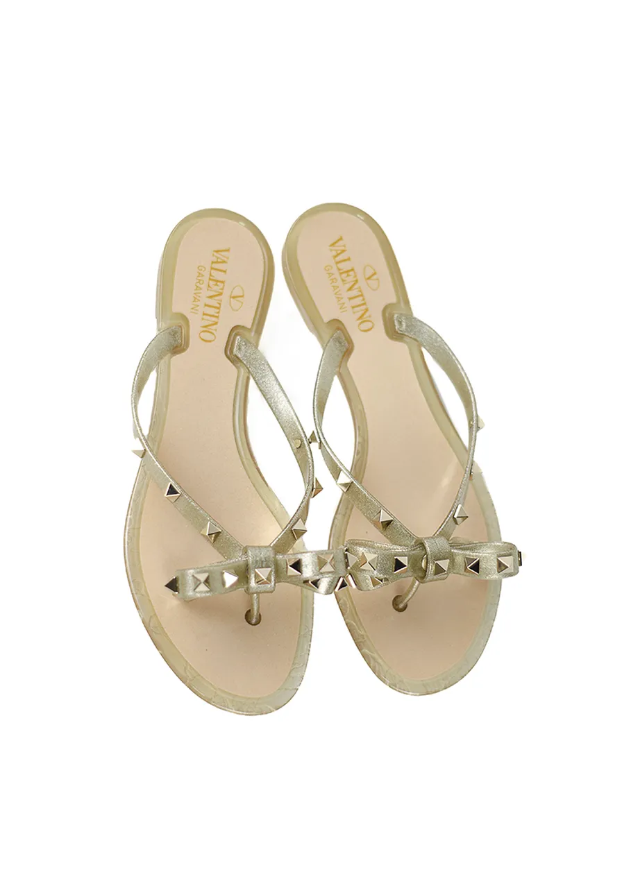 Rasteira Valentino Rubber Rockstud Thong