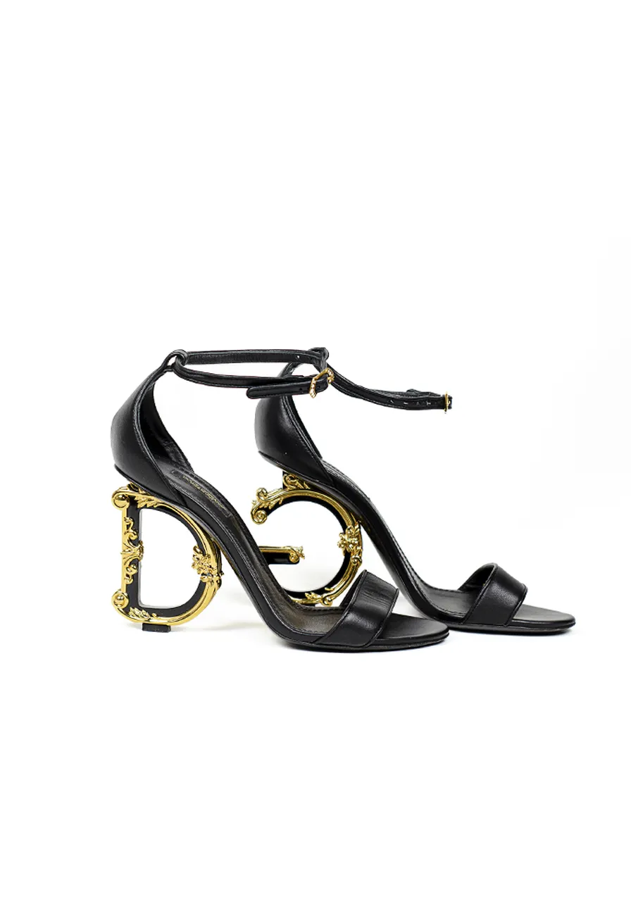 Sandália Dolce & Gabbana Keira Com Logo Barroco 