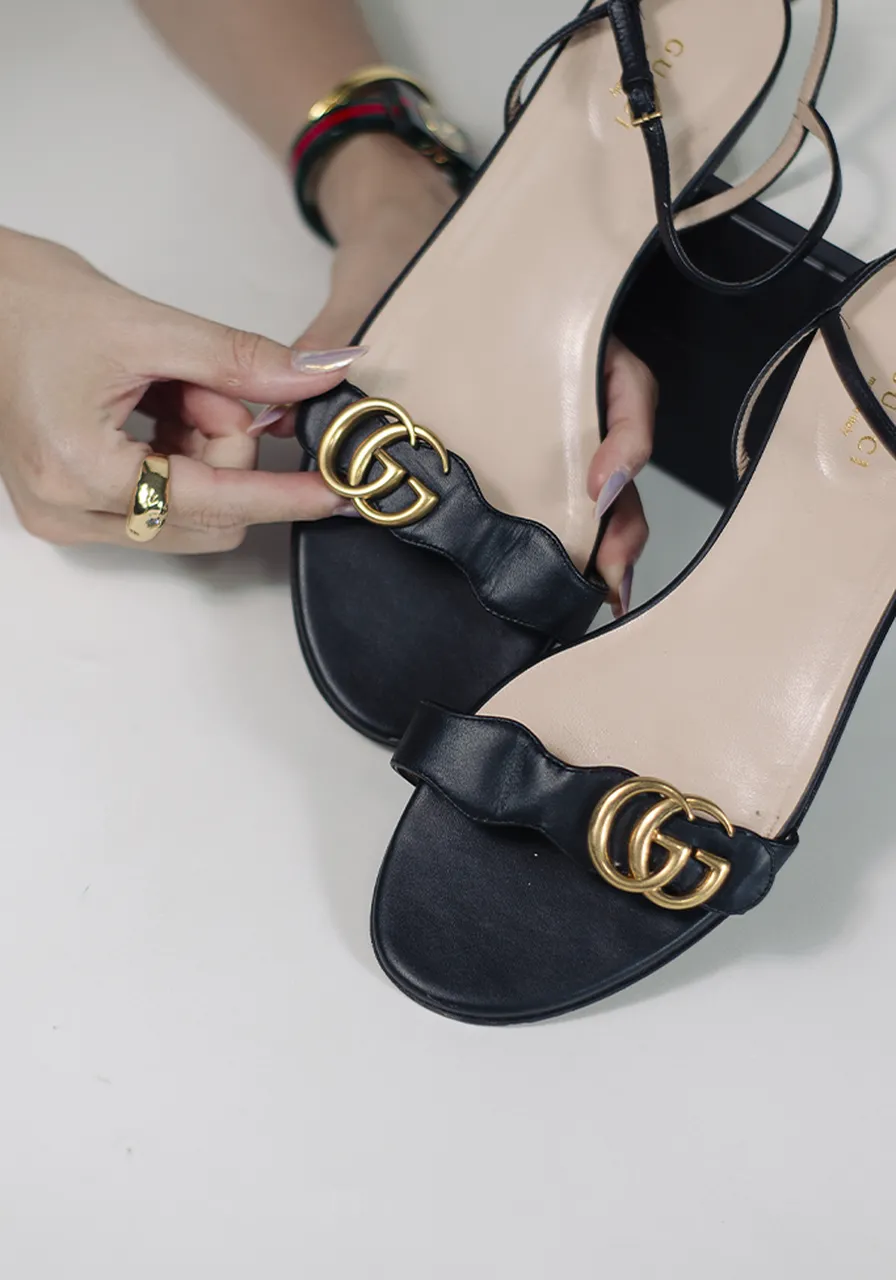 Sandália Gucci Rasteira Double G