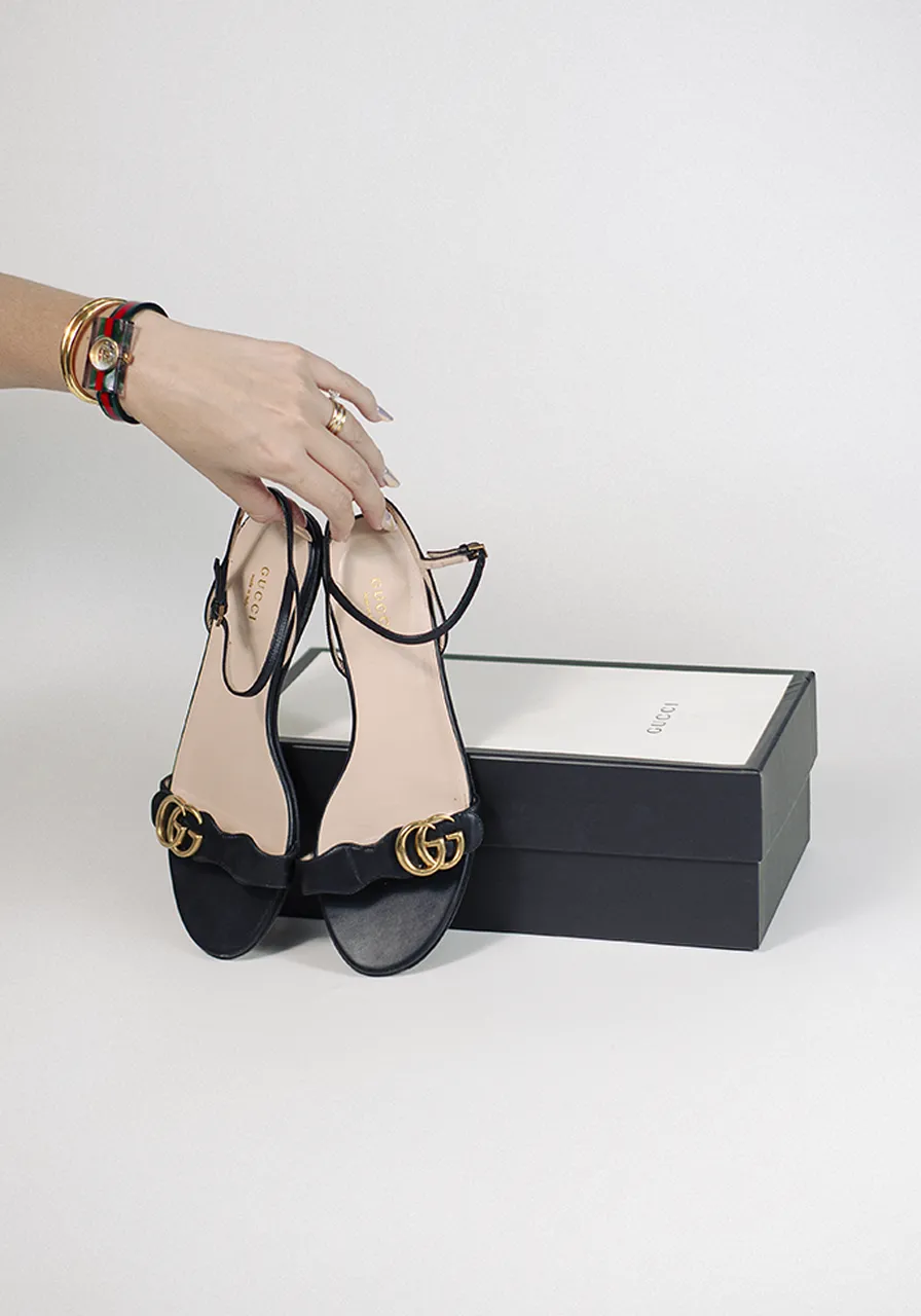 Sandália Gucci Rasteira Double G