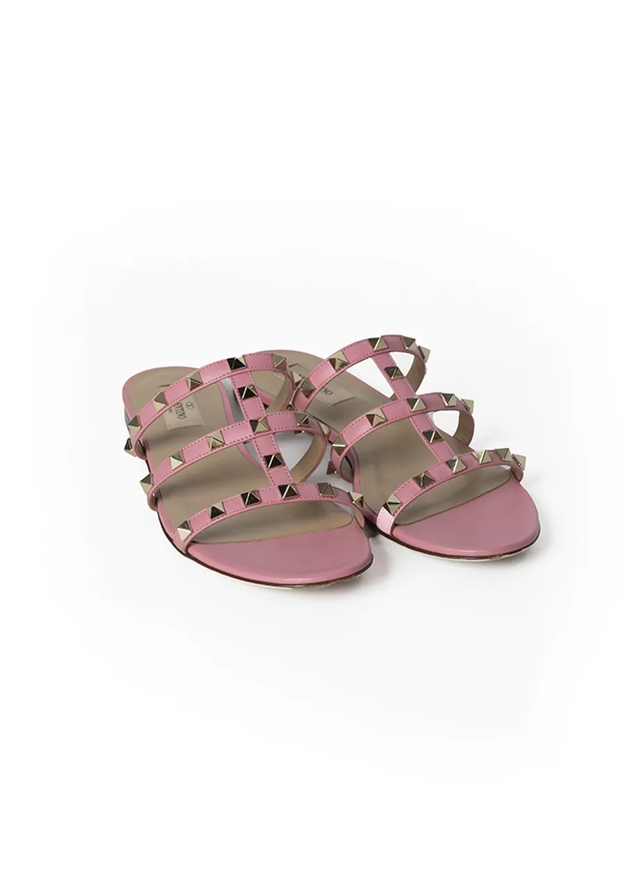 Sandalia Flat Valentino Rockstud 
