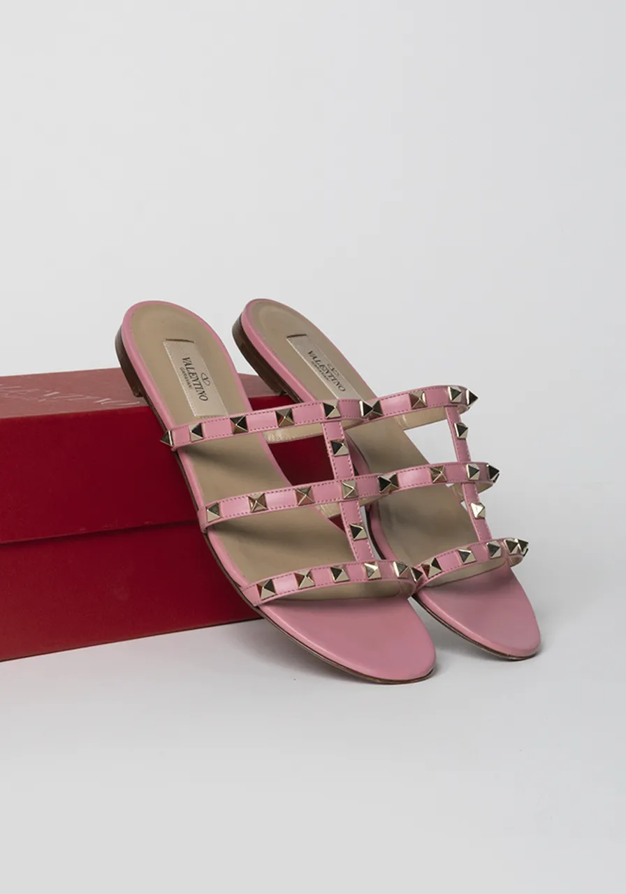 Sandalia Flat Valentino Rockstud 