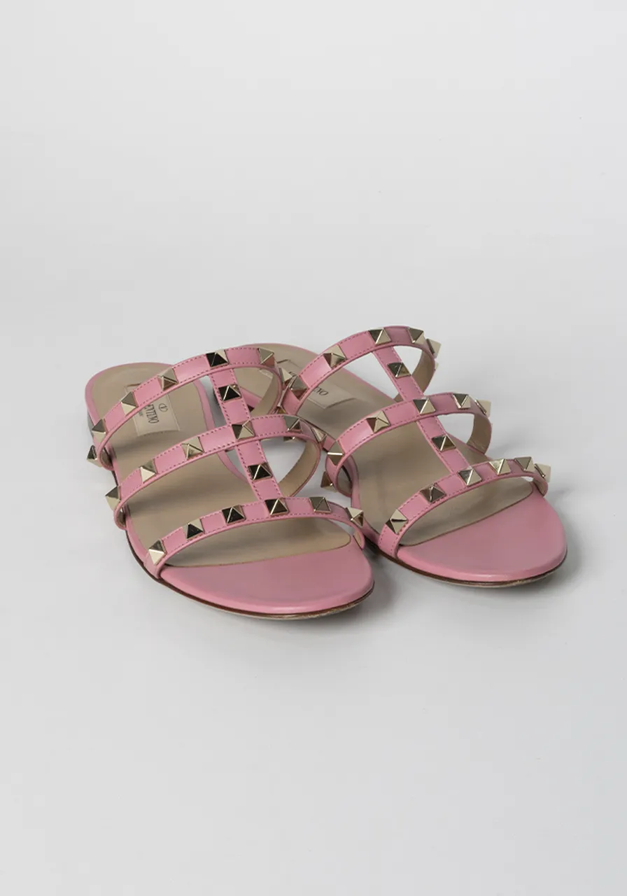 Sandalia Flat Valentino Rockstud 