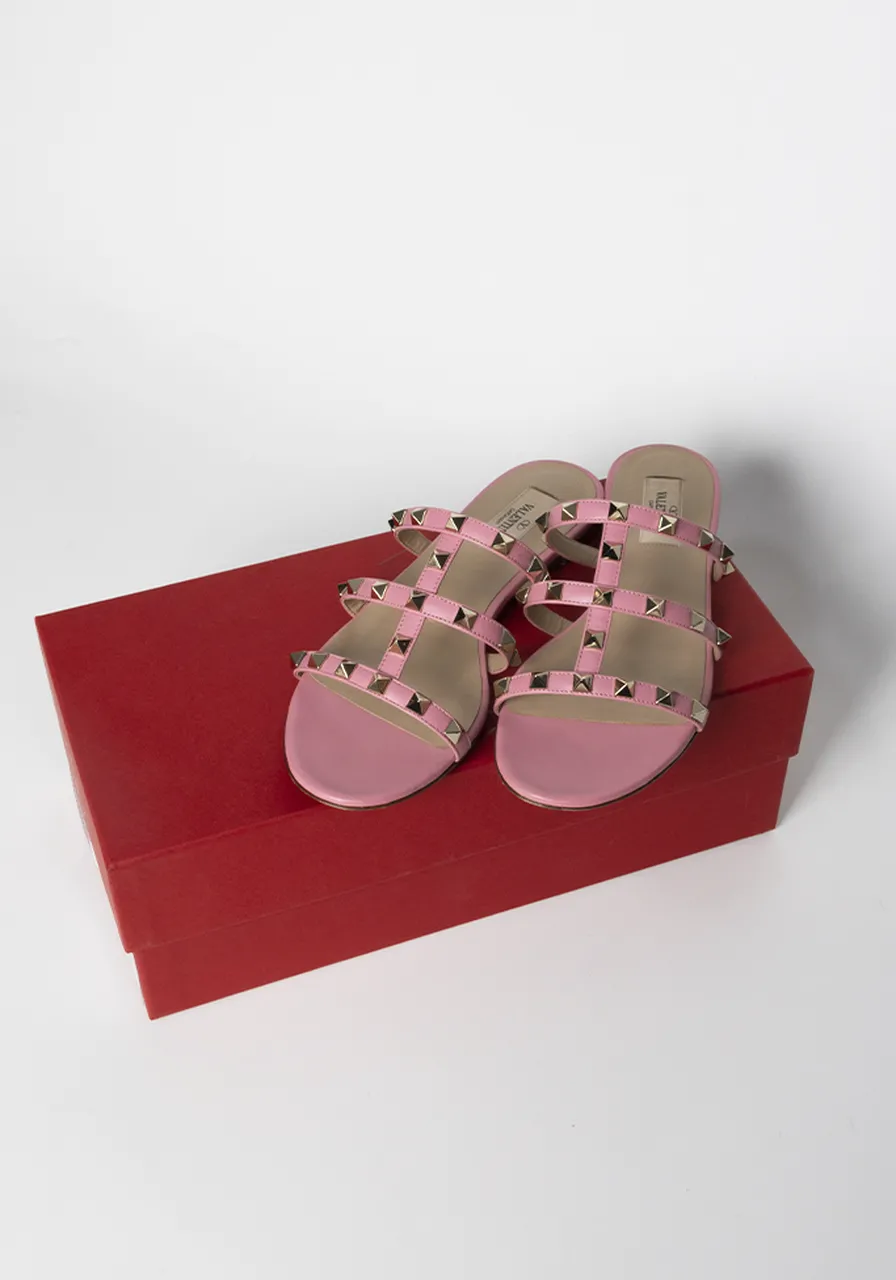 Sandalia Flat Valentino Rockstud 