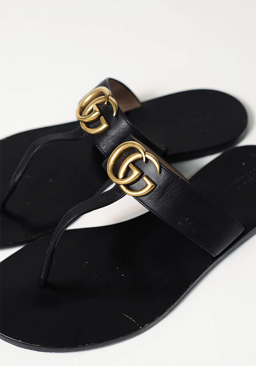 Sandália Gucci GG Preta 