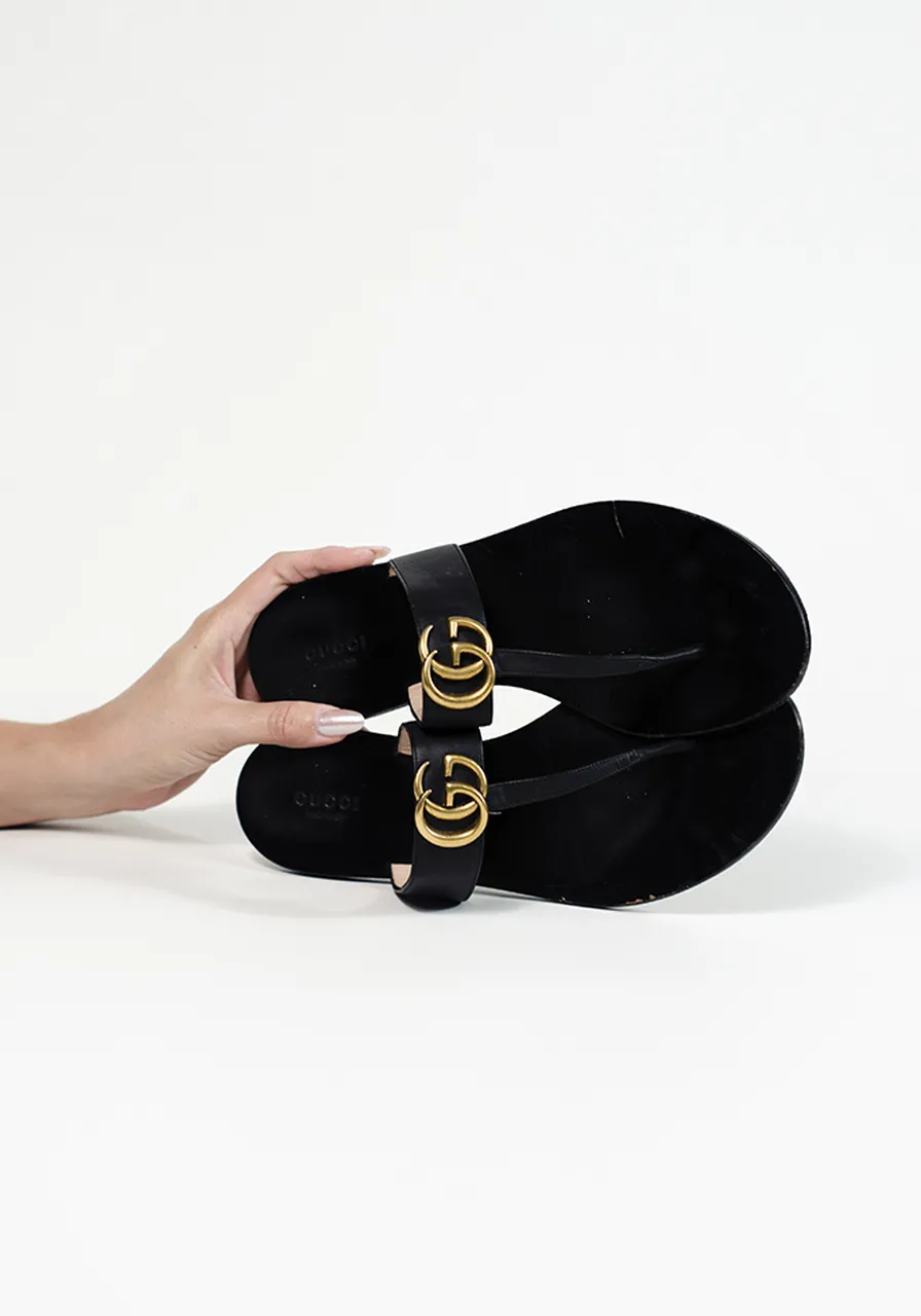 Sandália Gucci GG Preta 