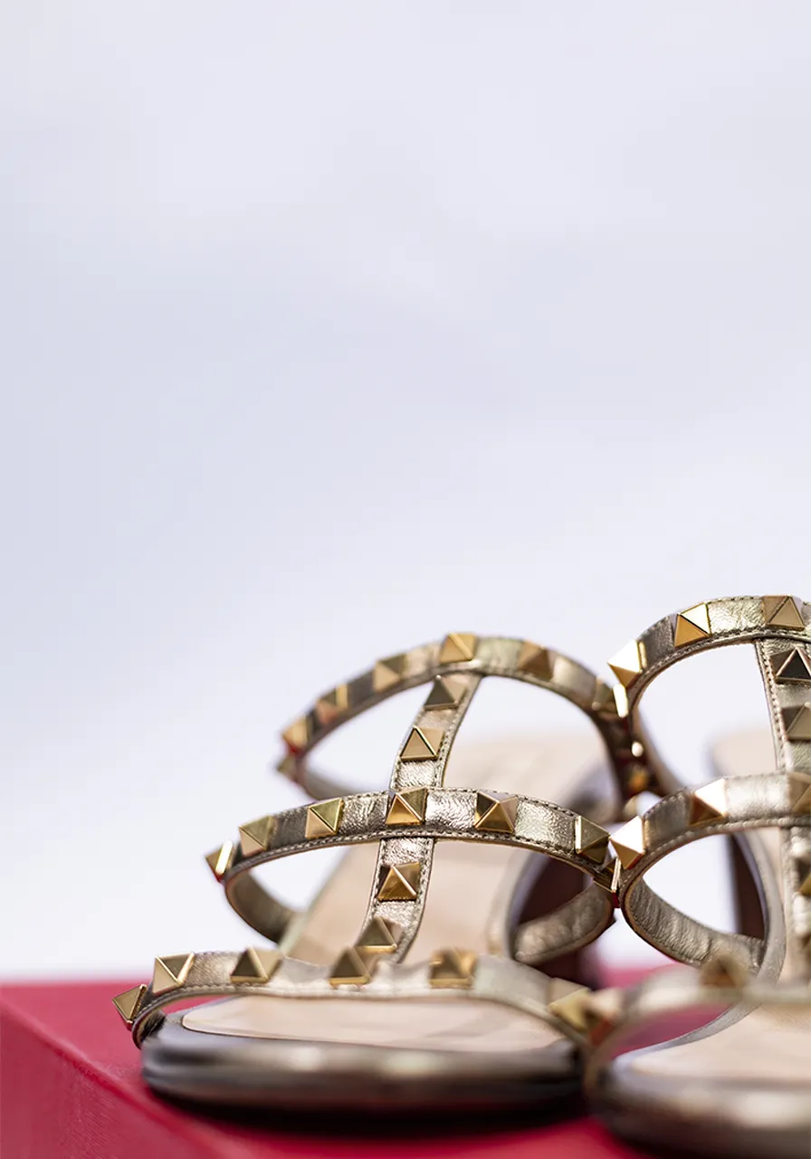 Sandália Rockstud de Couro Valentino Garavani