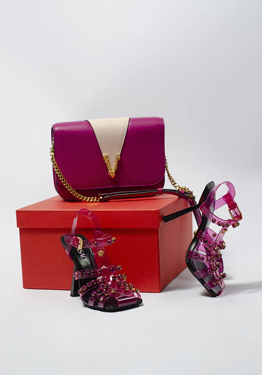 Sandália Versace Lauren Com Cristal