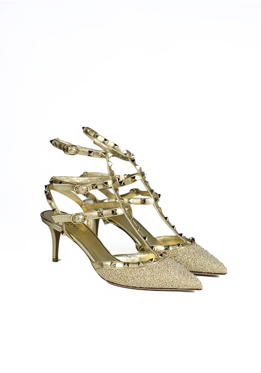 Scarpin Valentino Ráfia Rockstud