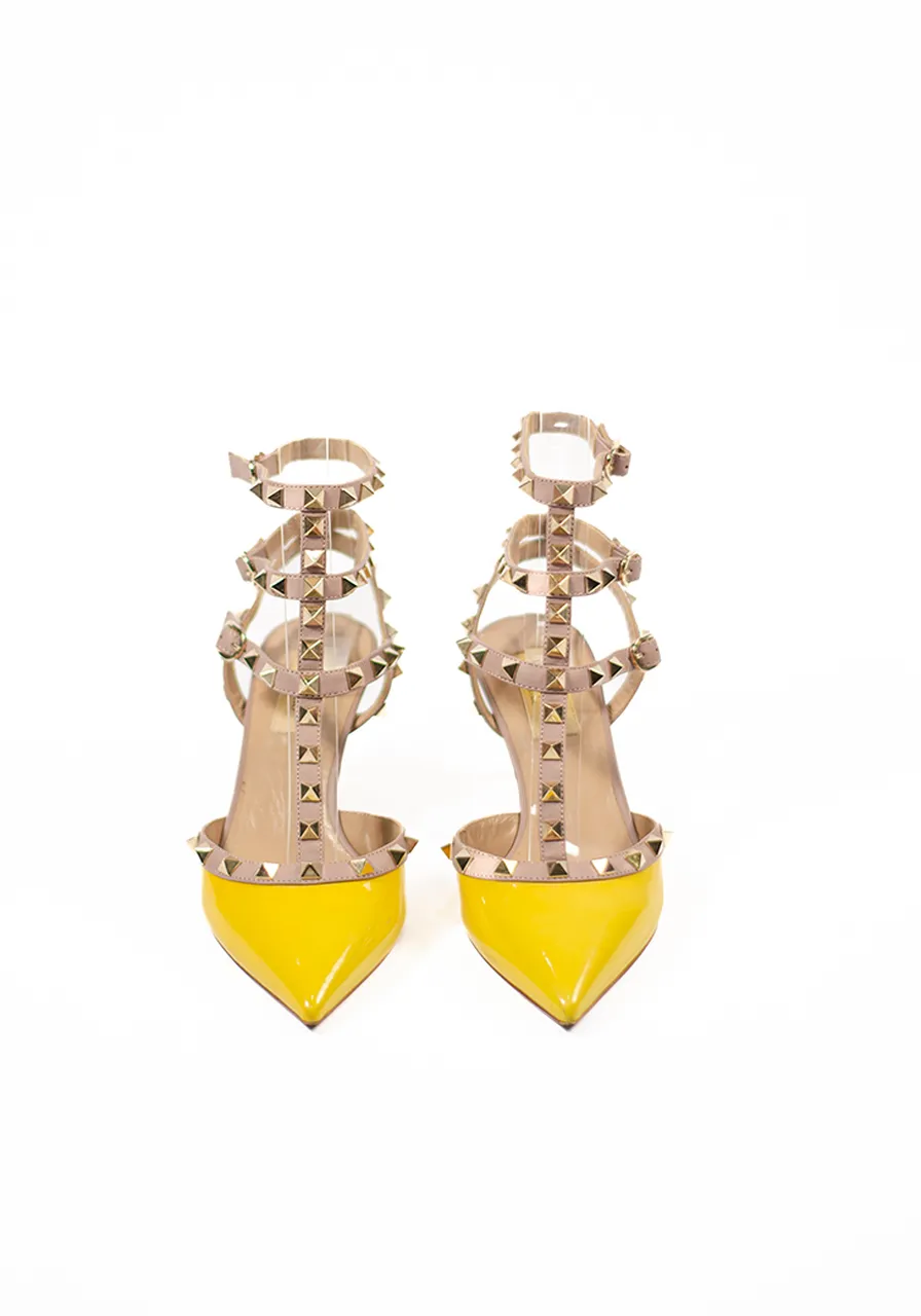 Scarpin Valentino Rockstud Accents Verniz 