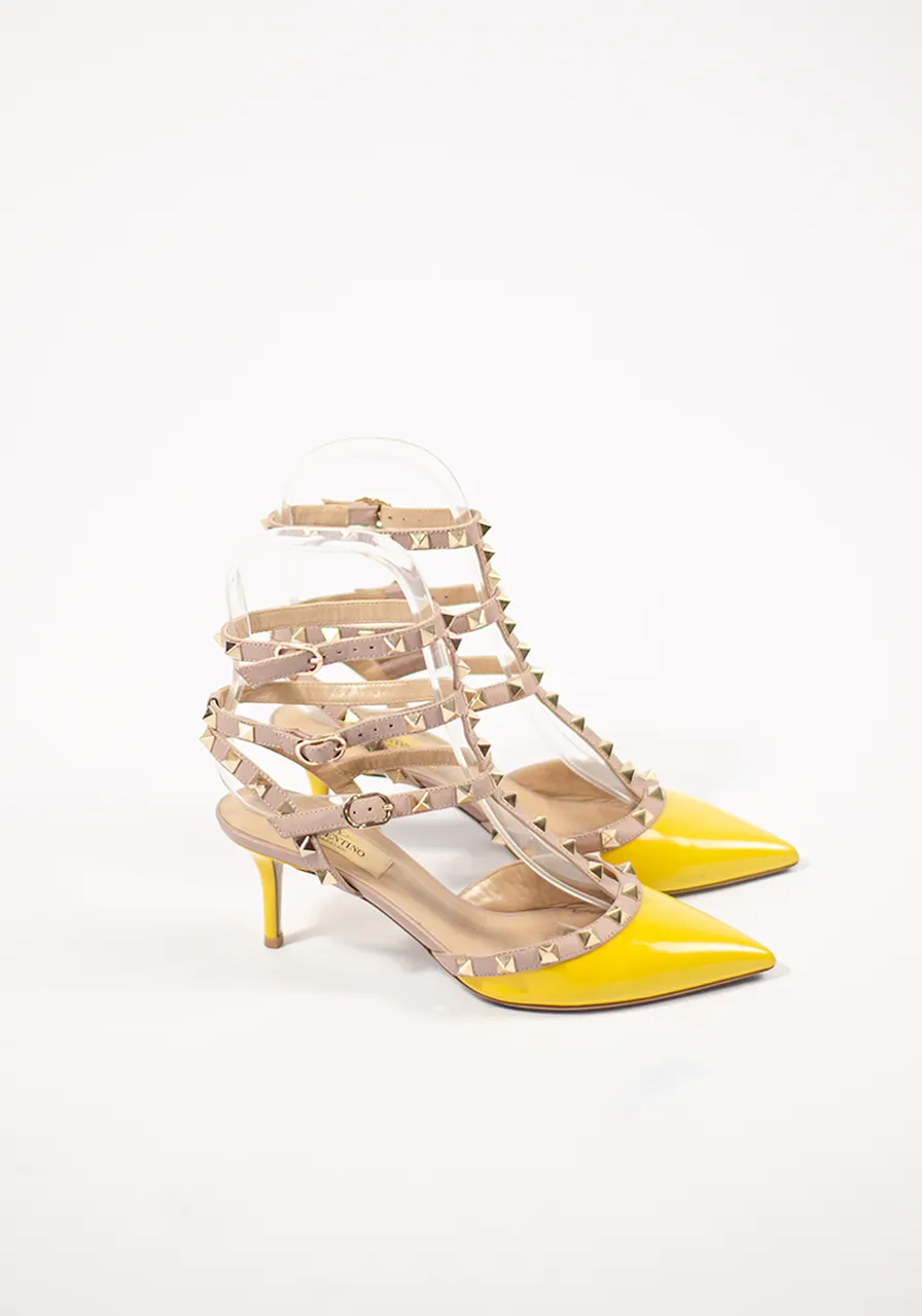 Scarpin Valentino Rockstud Accents Verniz 