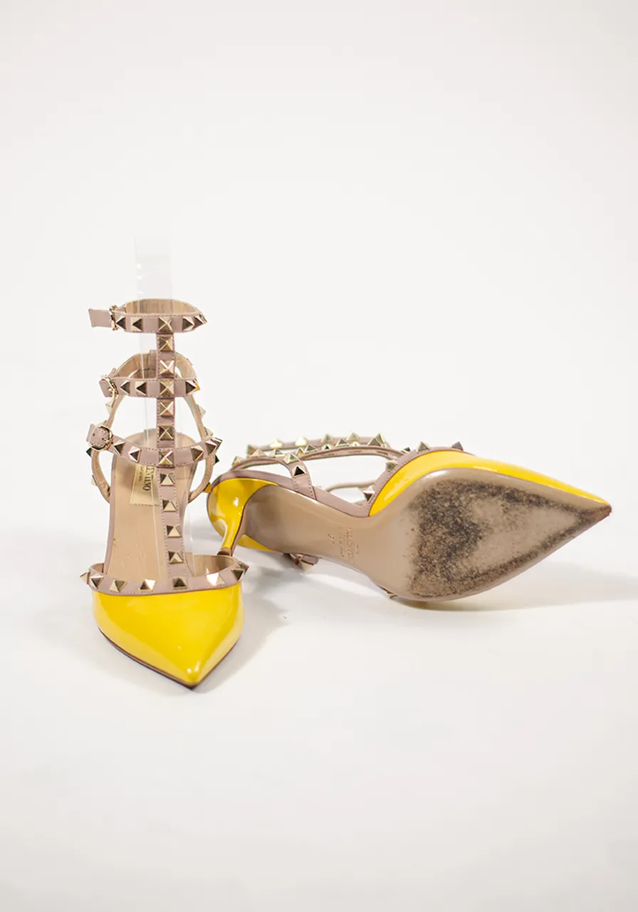 Scarpin Valentino Rockstud Accents Verniz 