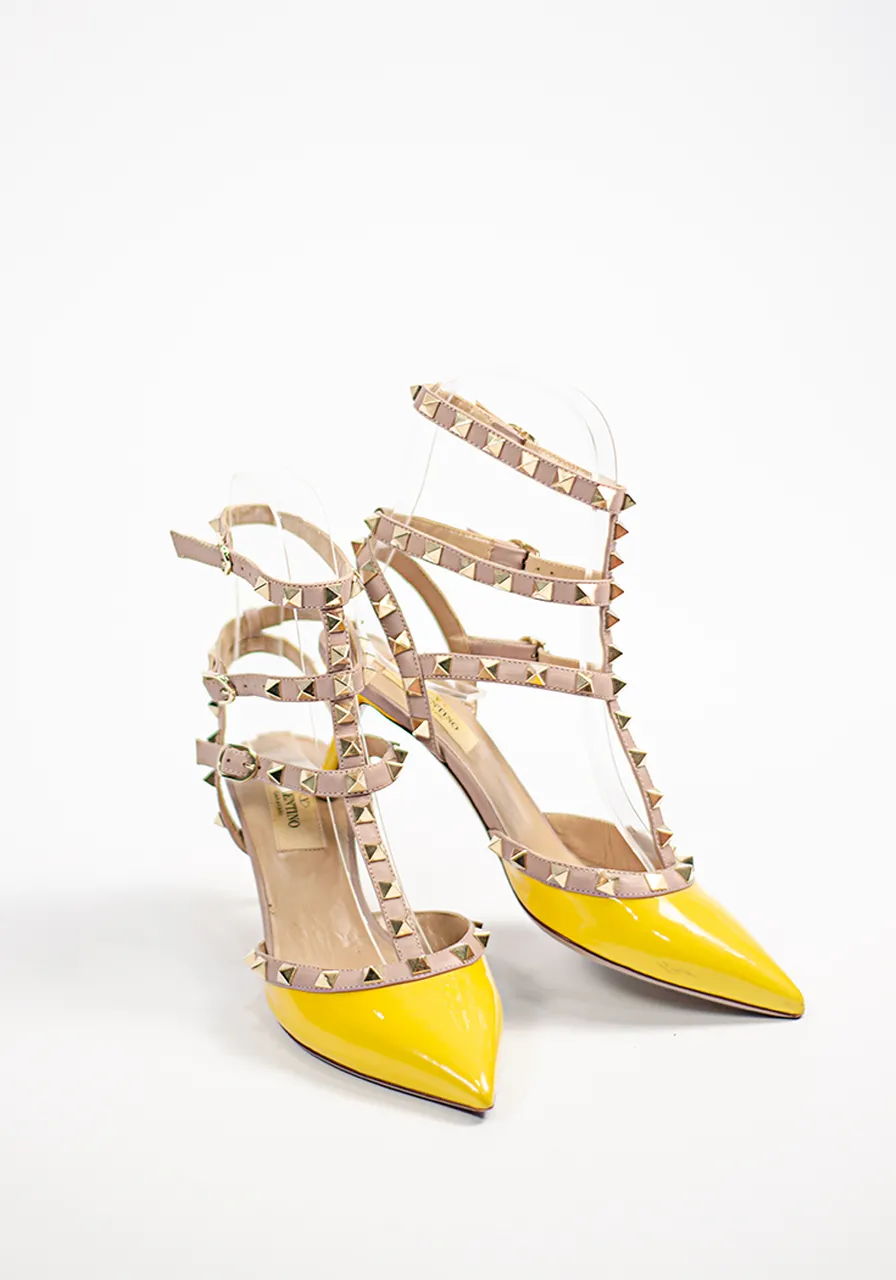 Scarpin Valentino Rockstud Accents Verniz 