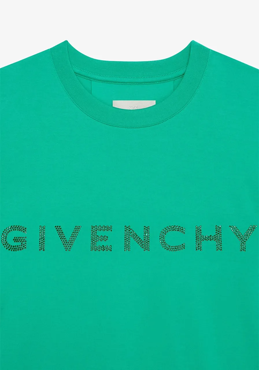 T-shirt Givenchy Rhinestone Logo