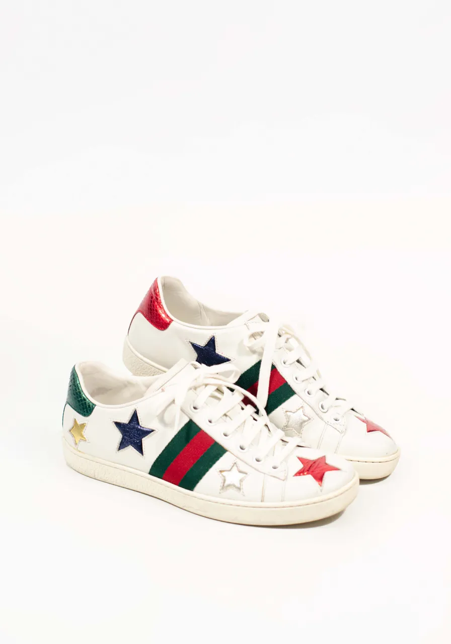 Tênis Gucci Calfskin Ayers Web Star