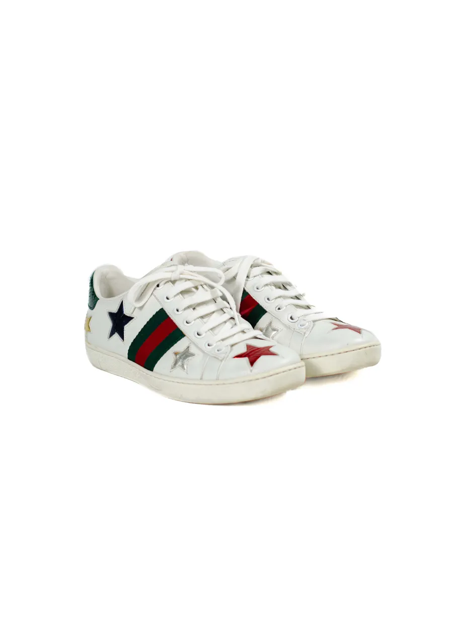 Tênis Gucci Calfskin Ayers Web Star
