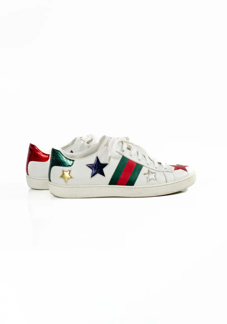 Tênis Gucci Calfskin Ayers Web Star