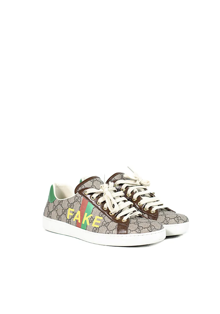 Tenis Gucci Mens Fake/Not Print Ace Sneakers 
