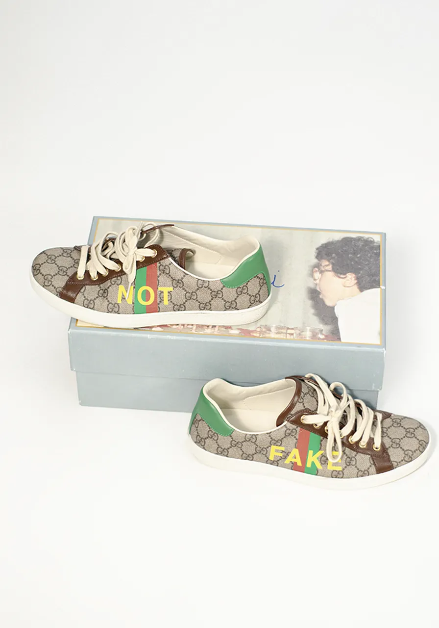 Tenis Gucci Mens Fake/Not Print Ace Sneakers 