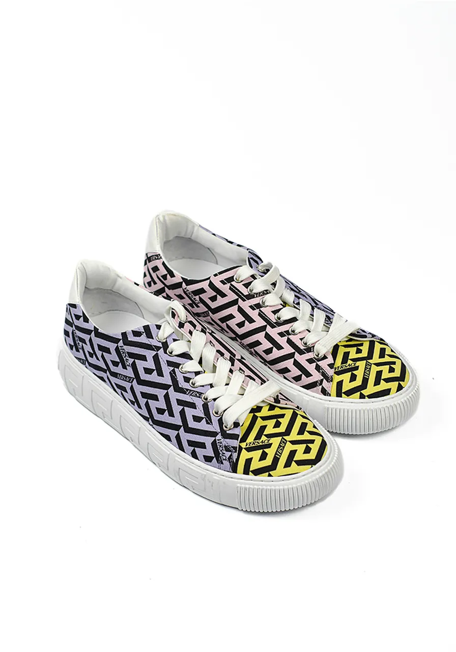 Tênis Versace Greca Multi Lace Up Low 