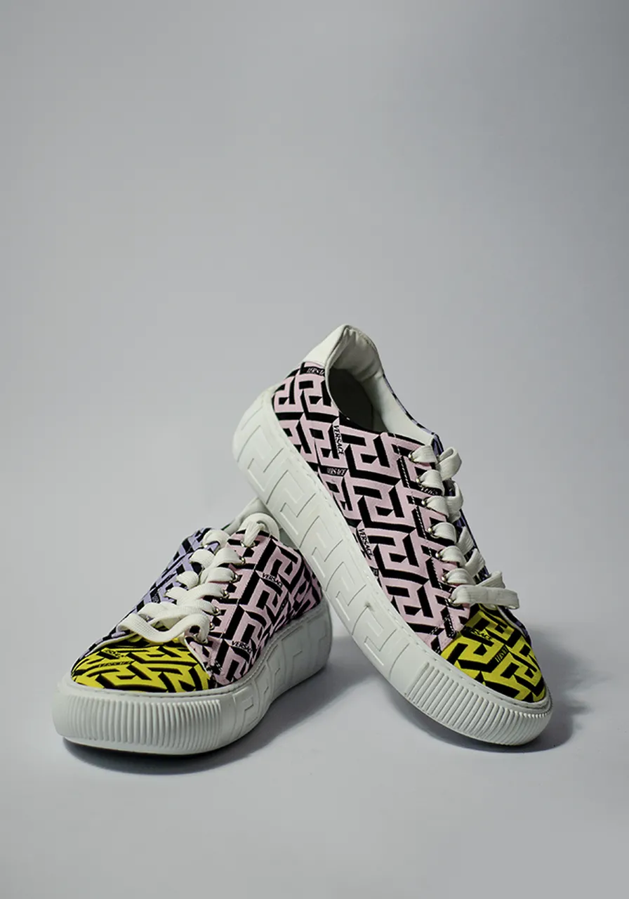 Tênis Versace Greca Multi Lace Up Low 