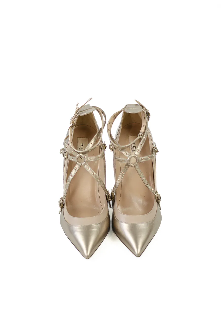 Valentino Gold Eyelet Love Latch 