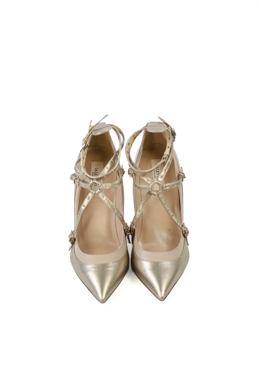 Valentino Gold Eyelet Love Latch 