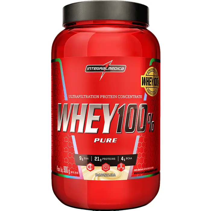 WHEY 100% BAUNILHA 900G INTEGRALMEDICA