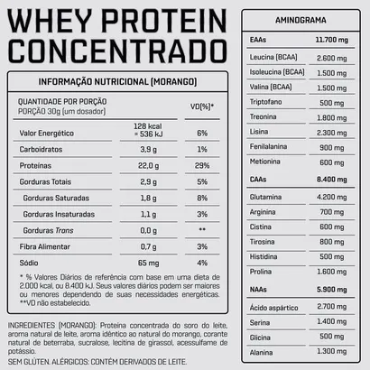 WHEY PROTEIN CONCENTRADO MORANGO 900G DUX