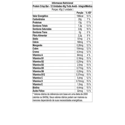 PROTEIN CRISP 12X45G TRUFA DE AVELA