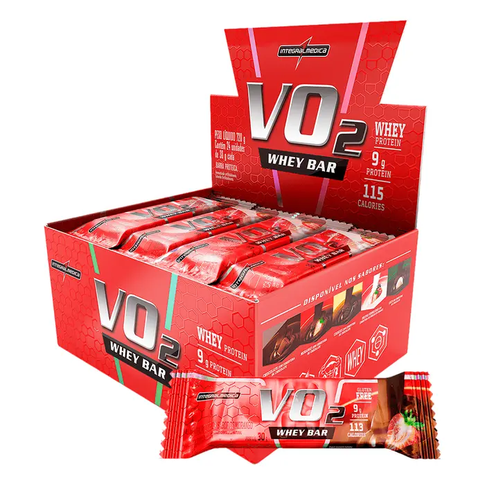 VO2 WHEY BAR 12X30G MORANGO