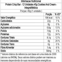 PROTEIN CRISP 12X45G COOKIES AND CREAM - imagem 2