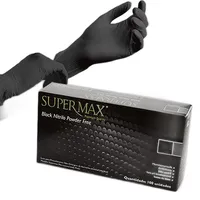 LUVA PROC/NITRIL. PRETO M C/100 UNDS SUPERMAX - imagem 1