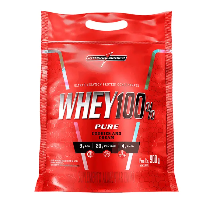 WHEY 100% COOKIES AND CREAM REFIL 900G INTEGRALMEDICA