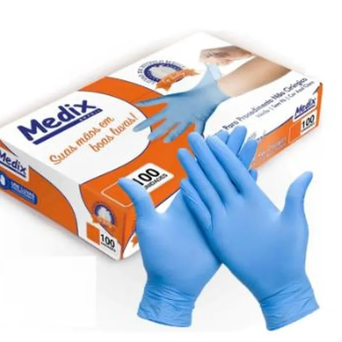 LUVA PROC/NITRIL. AZUL G C/100 UNDS MEDIX