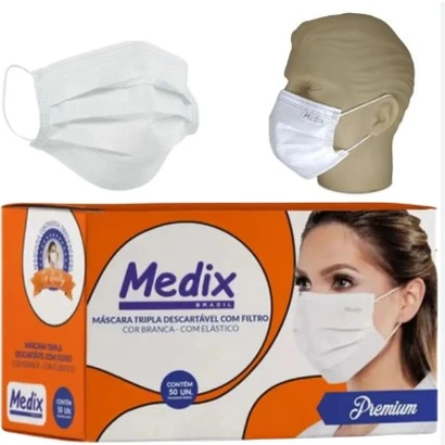Mascara Tripla Descartável C/50 unidades Medix