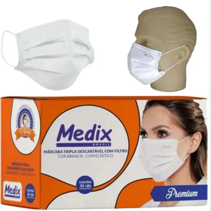 Mascara Tripla Descartável C/50 unidades Medix