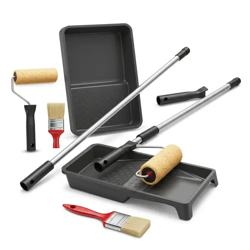 Kit de Pintura Completo com Bandeja, Rolo, Extensor e Pincel – 5 Peças
