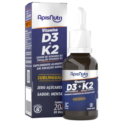 VITAMINA D3+K2 MENTA 20ML 20000UI D3 E 30MCG K2 APISNUTRI