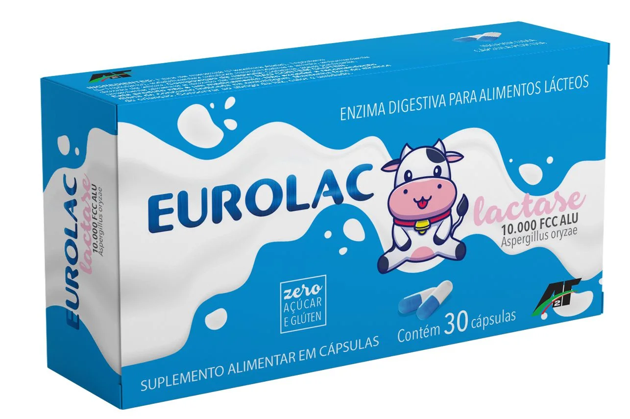 LACTASE 10000FCC ALU C/30 CPLS DE 500MG EUROFITO