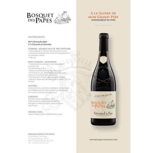 Châteauneuf du Pape À La Gloire de mon Grand Père 2019