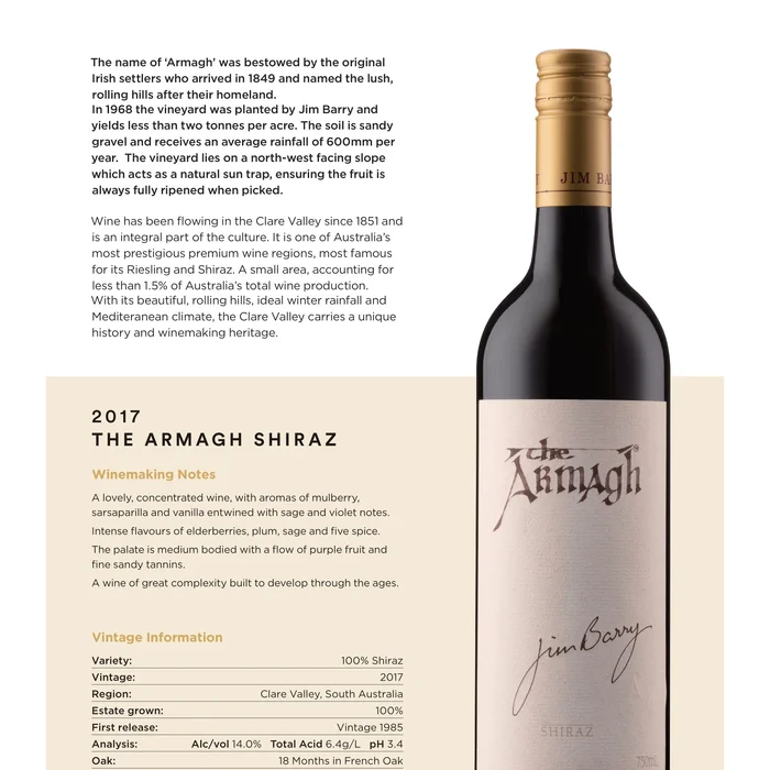Jim Barry The Armagh Shiraz 2017