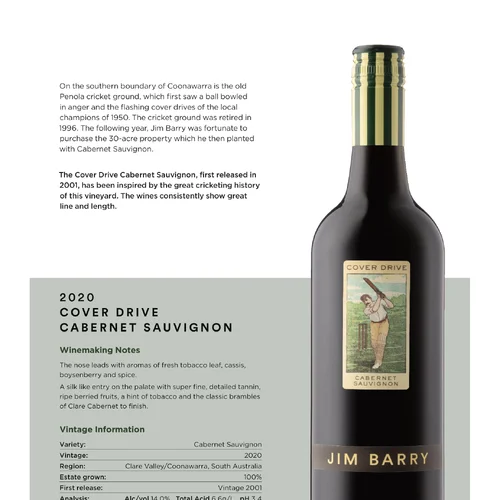 Jim Barry Cover Drive Cabernet Sauvignon 2020