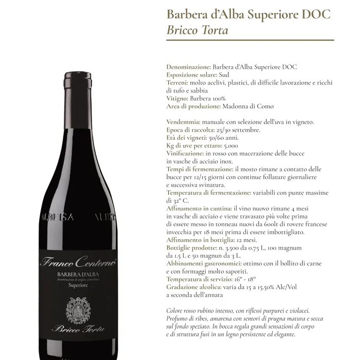 Barbera d’Alba Superiore Doc "Bricco Torta" 2019 Franco Conterno