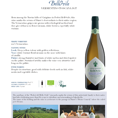 Vermentino Toscano IGT  2020 BellOvile Serego Alighieri 