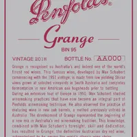 Penfolds Grange Bin 95 Shiraz  2018  - imagem 1