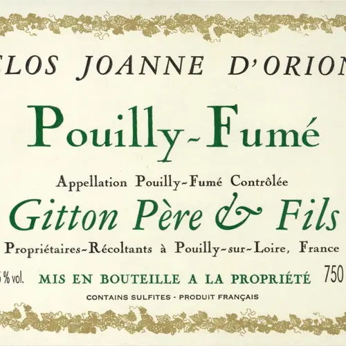 Pouilly Fumé Clos Joanne d 'Orion 2020 Domaine Gitton